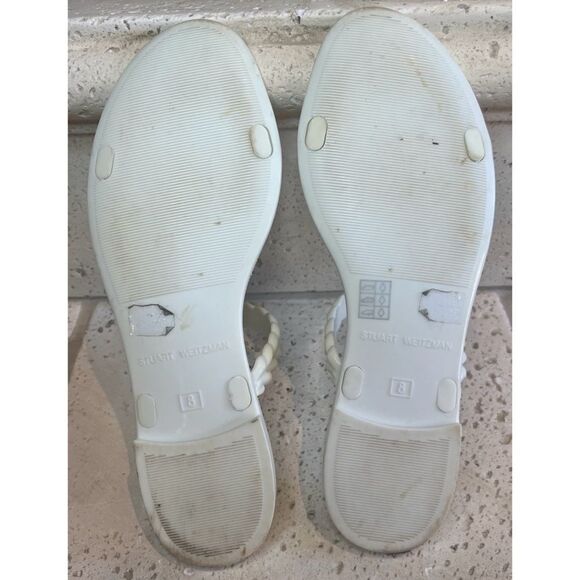 Stuart Weitzman BRAIDA SAWYER JELLY SANDAL White Braided Straps Slide Size 8 - Picture 12 of 15
